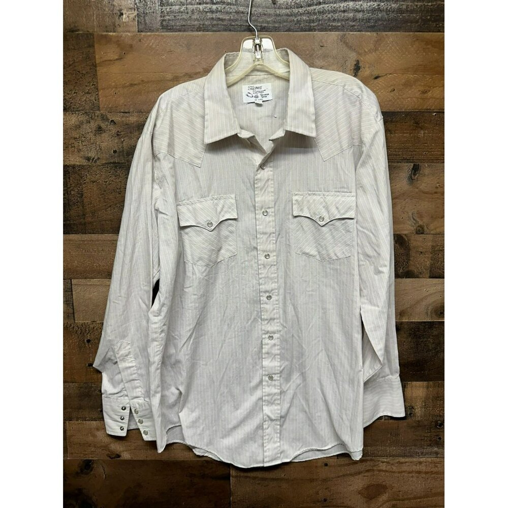VTG‎ Silver Spur Men's Long Sleeve Pearl Snap Size 17 1/2